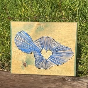 Love Maui Hawaii String Nail Art Blue Folk handmade